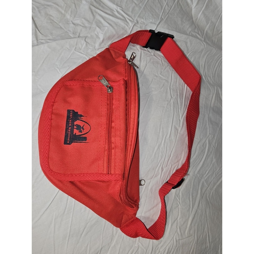 Vintage Y2K USEF AVA National Vaulting‎ Championships Red Waist Bag Fanny Pack